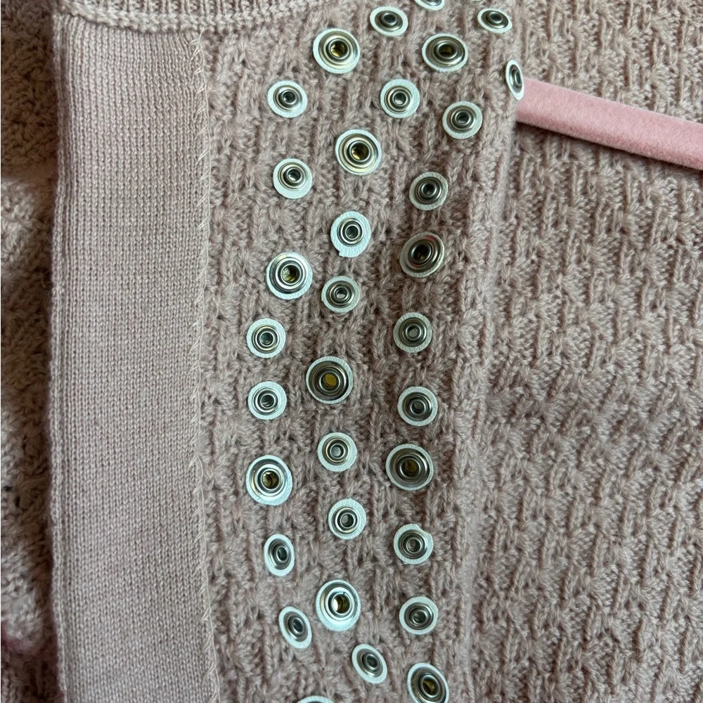 Marc Jacobs Dusty Rose Cropped Wool  Cardigan Embellished Small - Picture 10 of 13